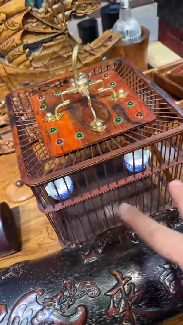 木花梨木鸟笼默认发货