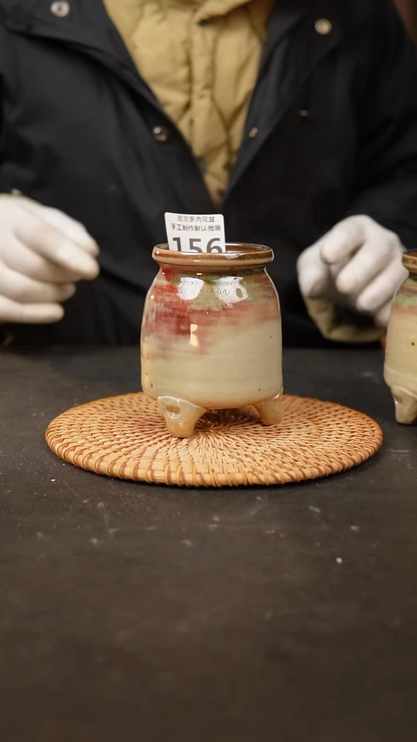 【闪购商品】瓷片156泥泥手工花盆