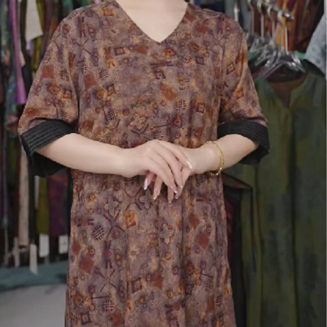 0303气质减龄连衣裙夏季时尚妈妈装女裙