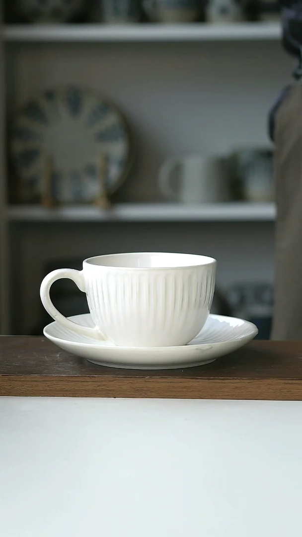 【闪购商品】陶瓷做旧巴洛克咖啡杯碟套装@4-2@