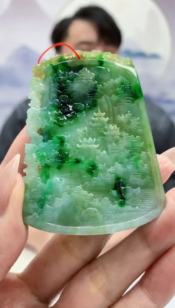 【闪购商品】定制翡翠未镶嵌5060MM-毛货挂件122