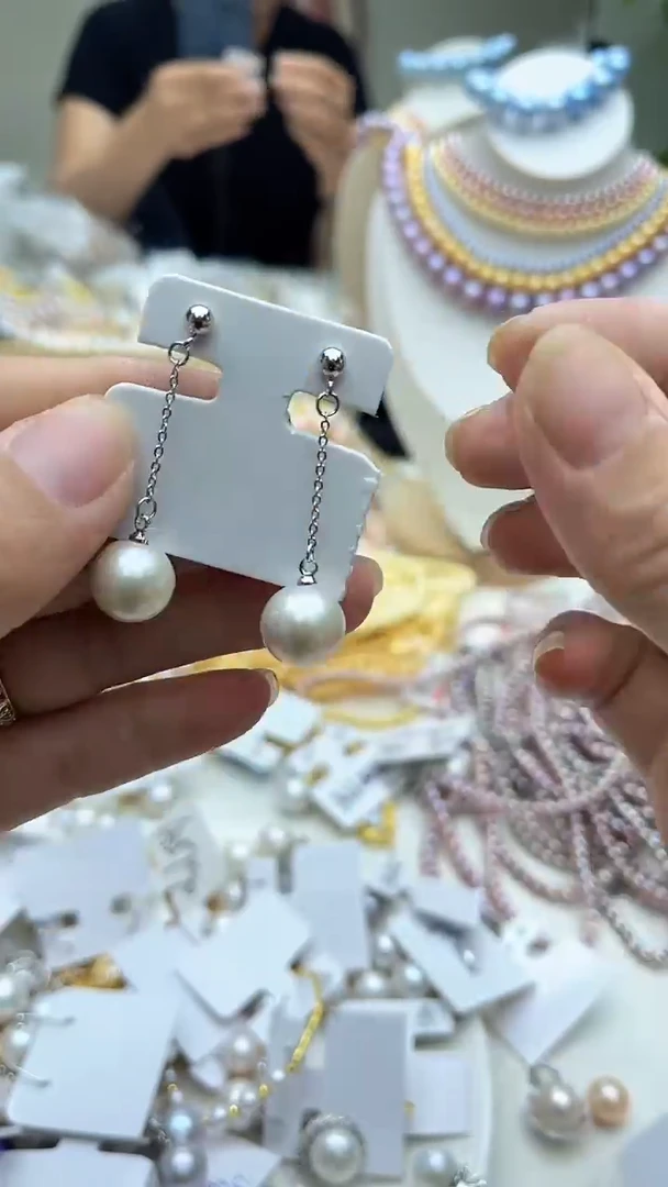 未镶嵌耳饰淡水珍珠白色系大风吹