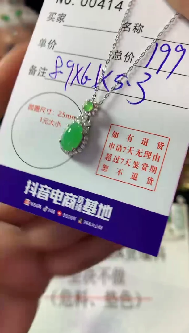 颈饰银S925镶嵌翡翠翡翠