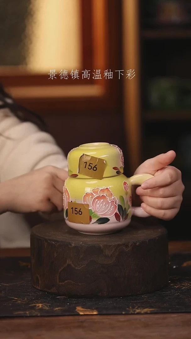 陶瓷景德镇高温釉下手绘陶瓷@156L@