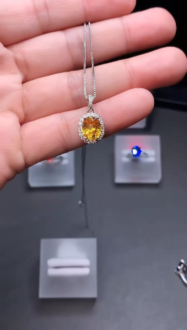 颈饰银S925镶嵌碧玺111