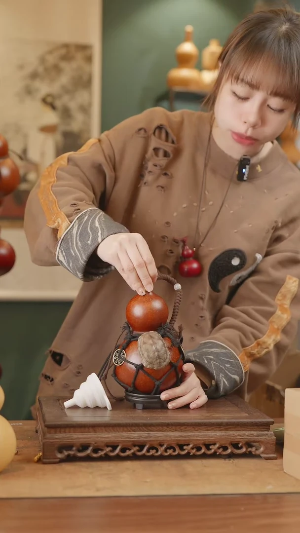 【闪购商品】13号精品天然大漆工艺防渗内胆酒葫芦~