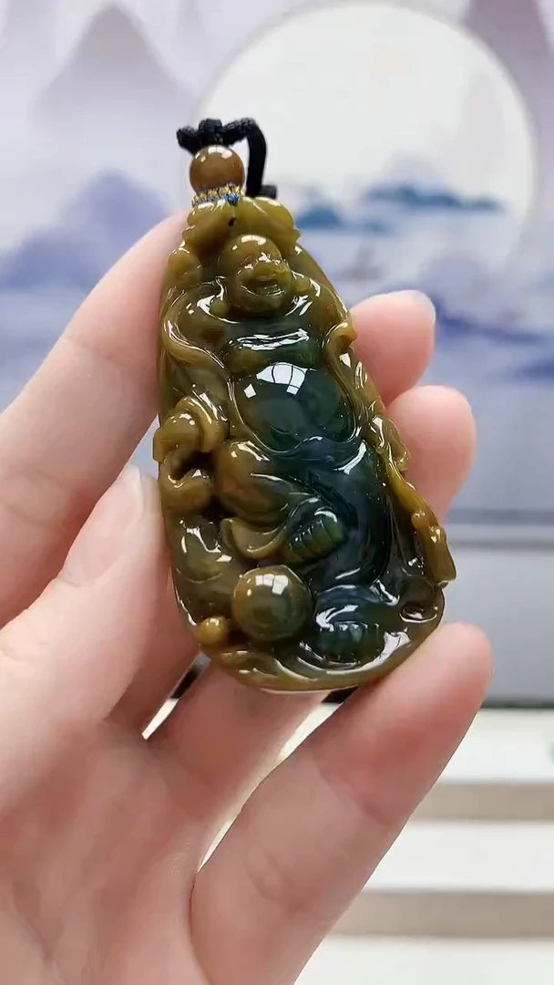 未镶嵌定制翡翠4917ry-毛货挂件2