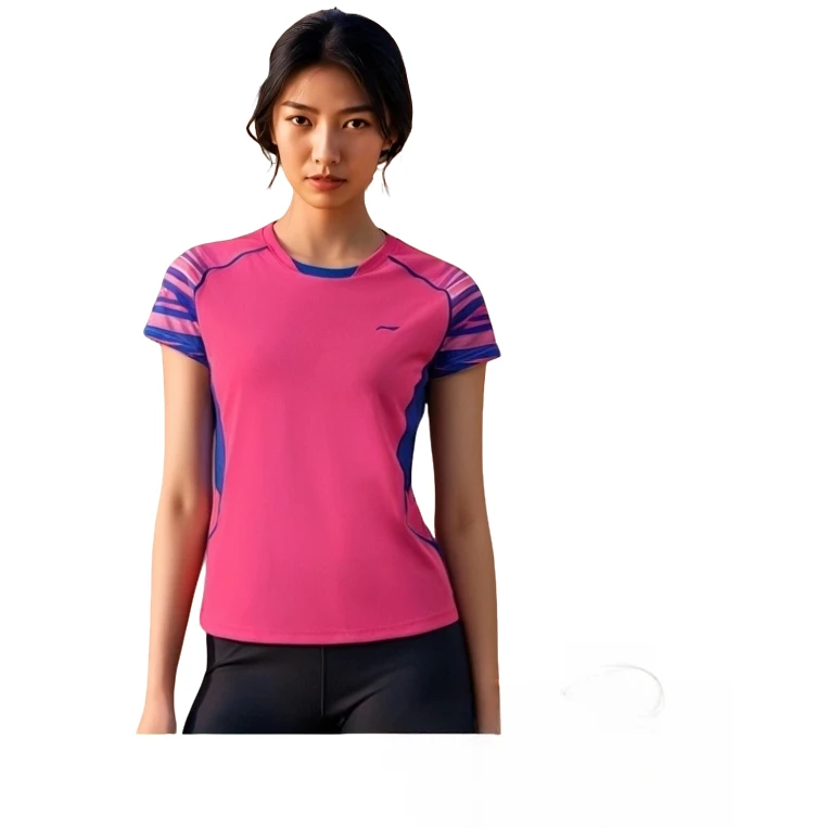 《B品以直播展示为准》李宁短袖女夏网球羽毛球服比赛球衣 AAYN102