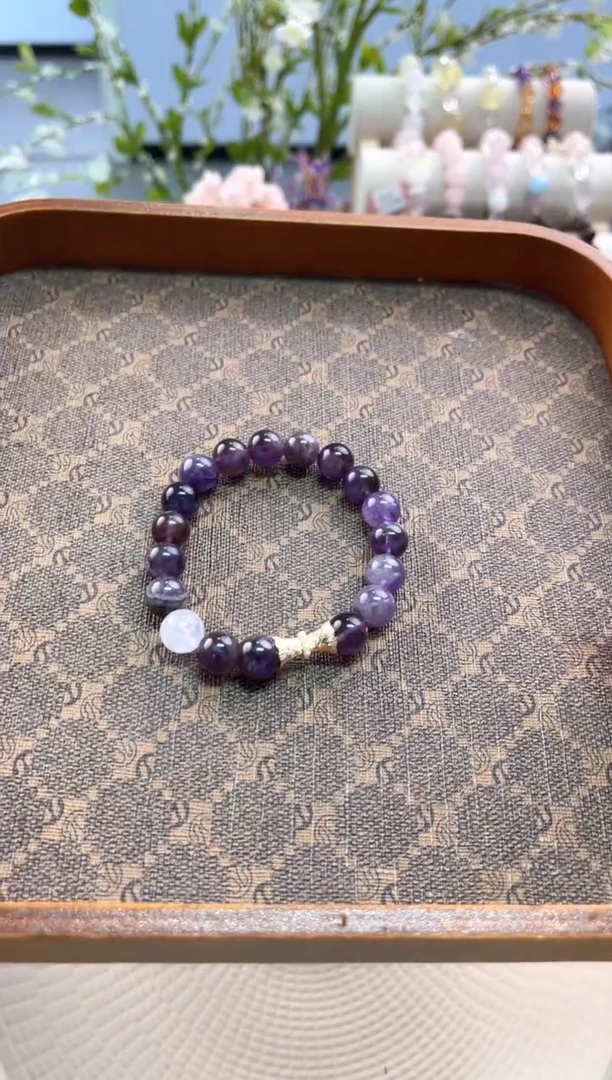 紫晶手链未镶嵌梦幻紫水晶设计款手链004