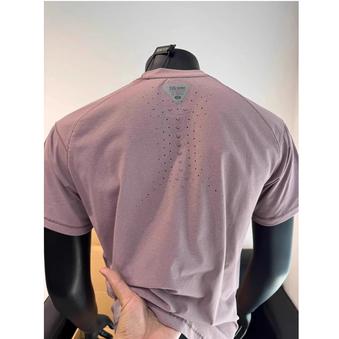 大码300斤美式潮流龙鳞打孔短袖T恤男装夏季速干时尚运动百搭上衣