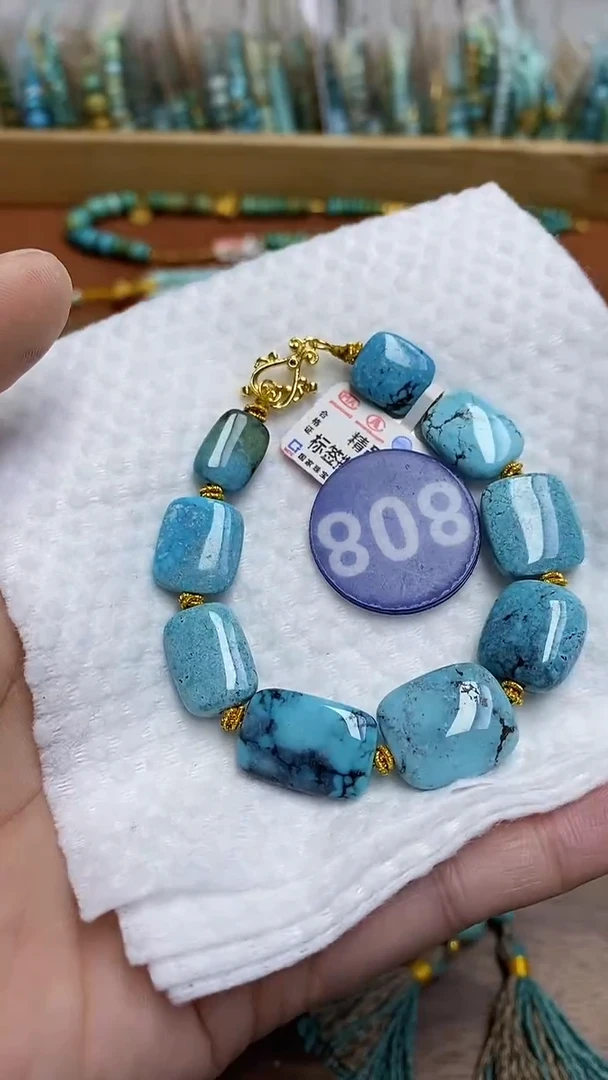 【闪购商品】绿松石手链银S925镶嵌808