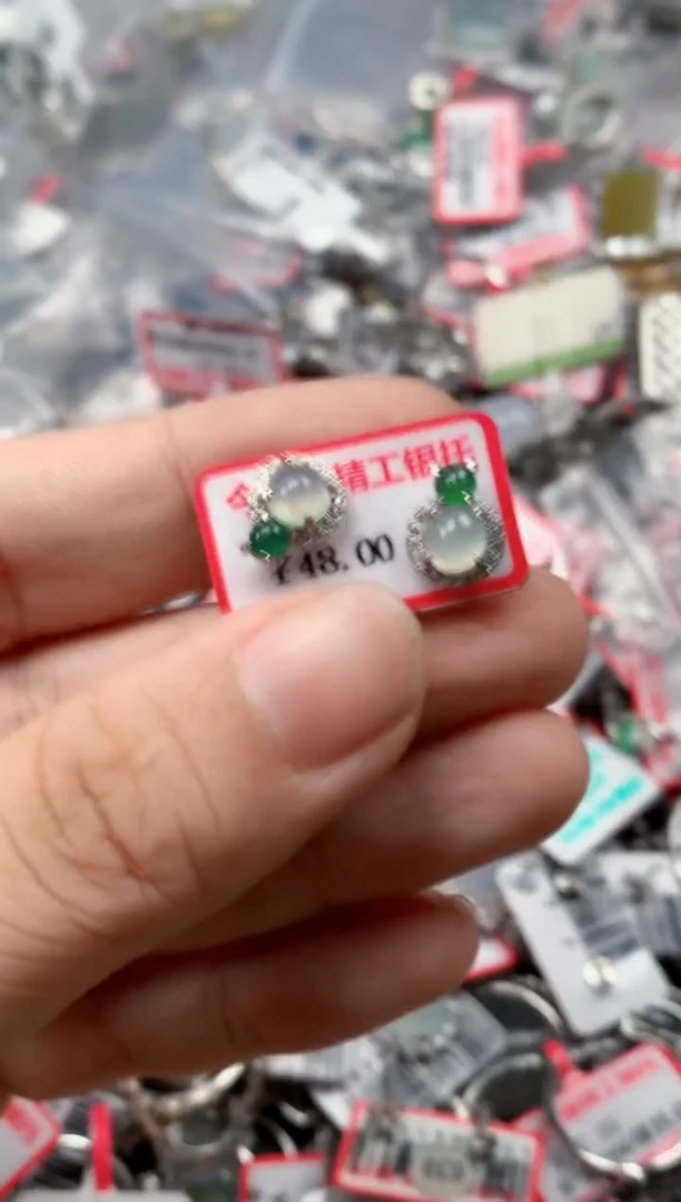 银S925镶嵌戒指翡翠天然A货缅甸翡翠