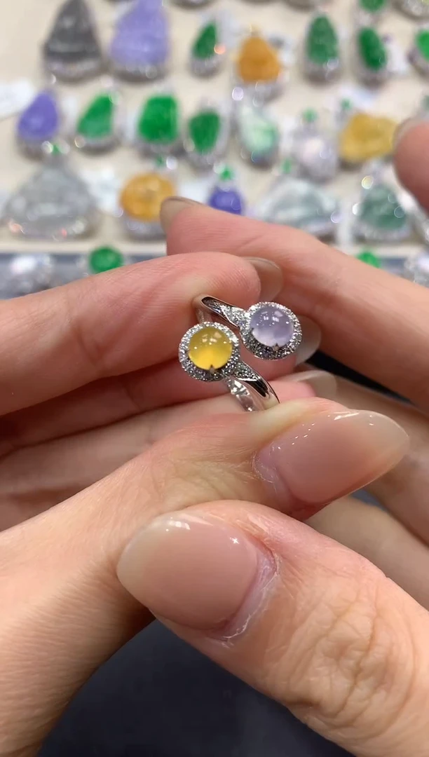 【闪购商品】翡翠戒指18K金镶嵌q10