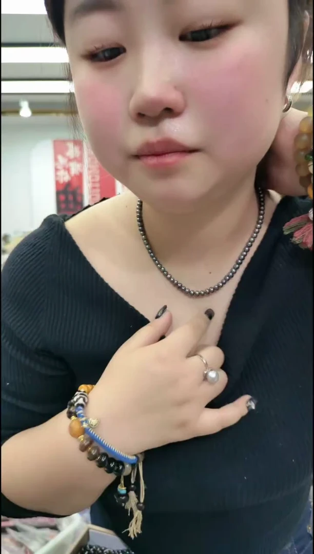 【闪购商品】淡水珍珠颈饰合金1536黑小米珠