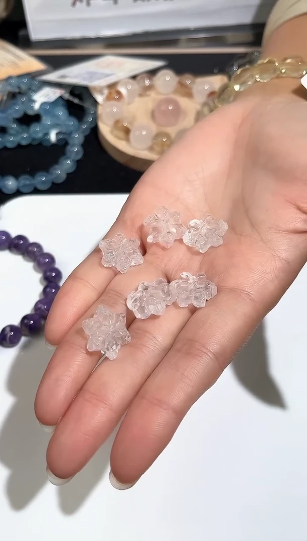 未镶嵌手链水晶65号白水晶雪花单颗配件