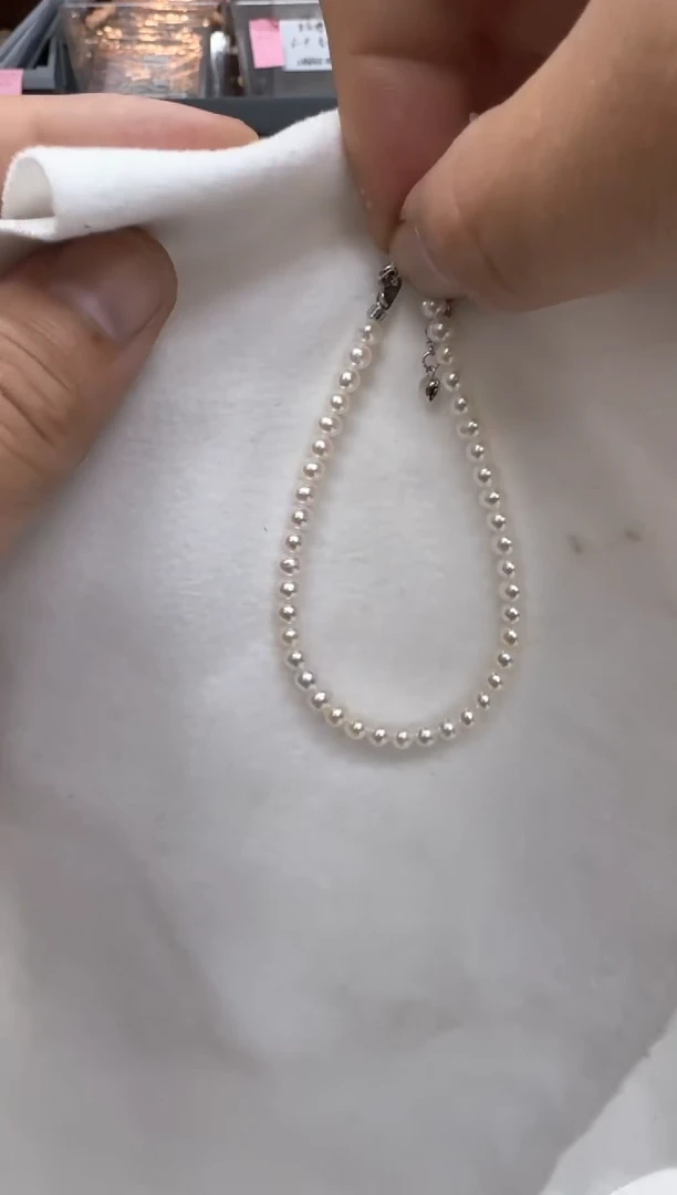 【闪购商品】淡水珍珠手链银S925镶嵌3-4mm