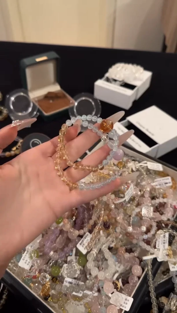 水晶手链合金海蓝宝双圈x64