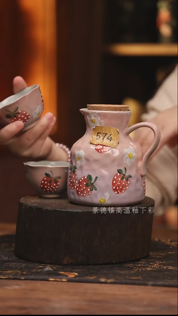 陶瓷景德镇高温釉下手绘陶瓷@L574@