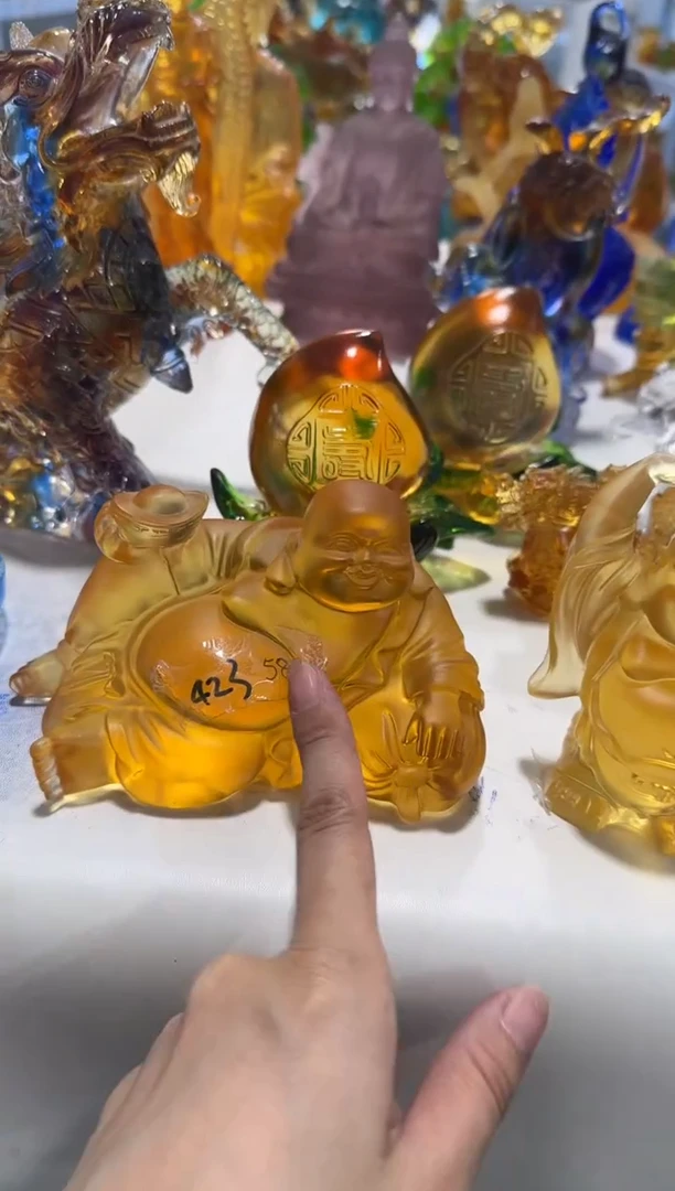手工艺品琉璃423 弥勒 微瑕作品  不退不换  介意勿拍