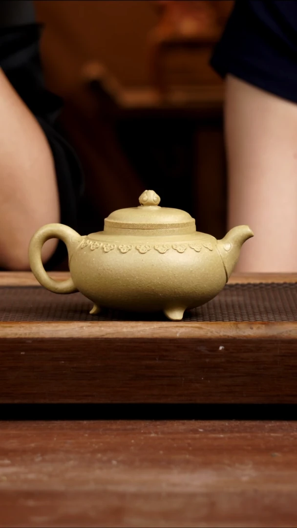茶壶紫砂20目粗砂梨皮绿云肩如意250CC