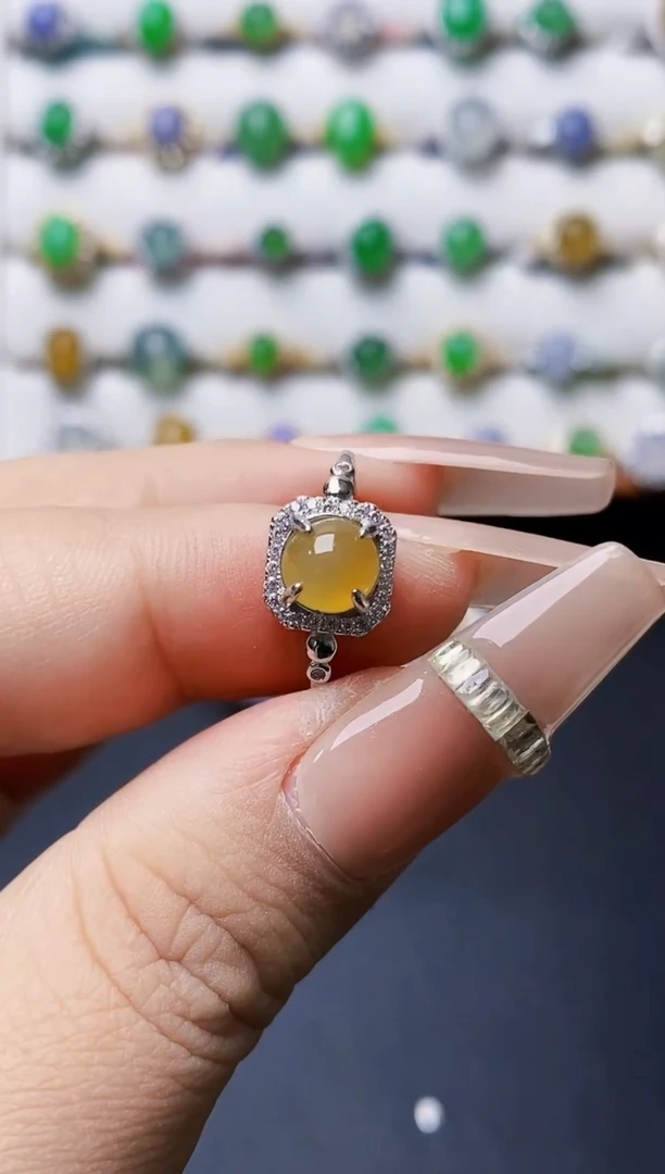 银S925镶嵌戒指翡翠3158