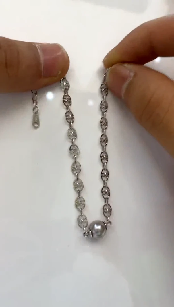 银S925镶嵌手绳海水珍珠7-8