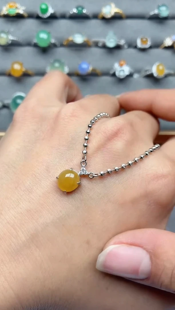 吊坠(不含链)银S925镶嵌翡翠.