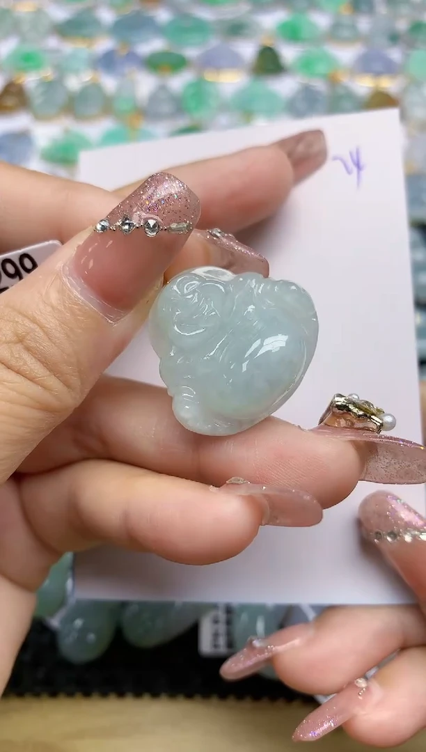 【闪购商品】翡翠颈饰18K金镶嵌天然A货翡翠 24