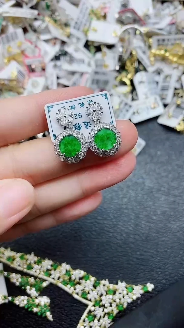 银S925镶嵌戒指翡翠1