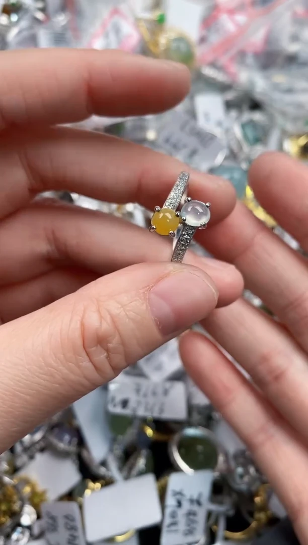 银S925镶嵌戒指翡翠333             6