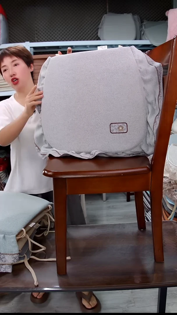 布布新品5个灰色宽边雪尼尔坐垫