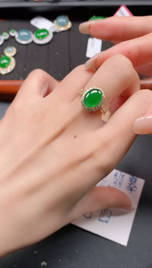 银S925镶嵌戒指翡翠11111