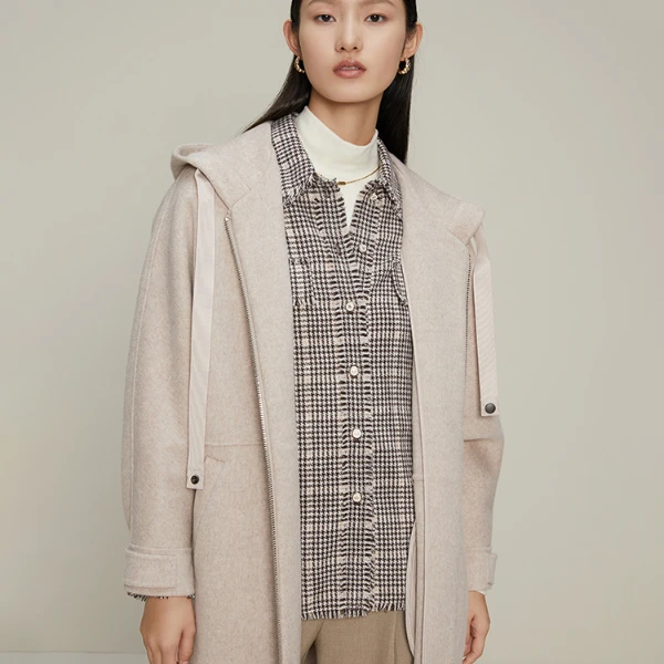 【籽言专属】简约呢子大衣女冬季中长款毛呢外套M431812