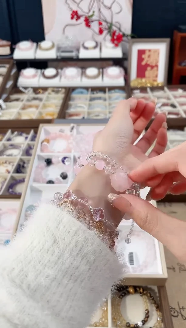 【闪购商品】水晶手链未镶嵌天然水晶单圈双圈素圈设计款气质