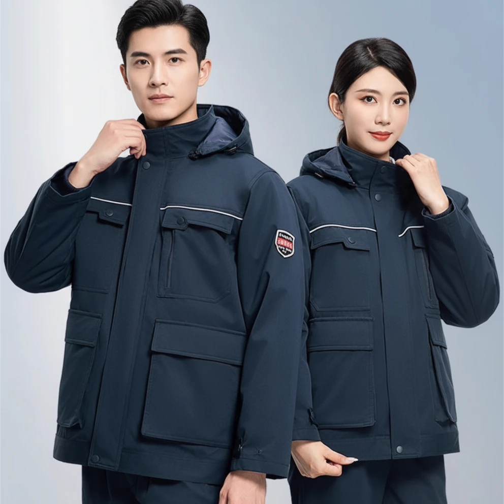 冬季加厚棉衣防静电短款工作服劳保工装防寒防水冷库长款棉服男