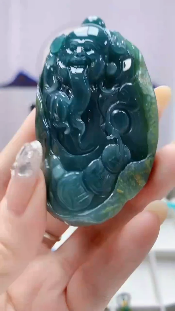 定制翡翠未镶嵌5060DD-毛货挂件69