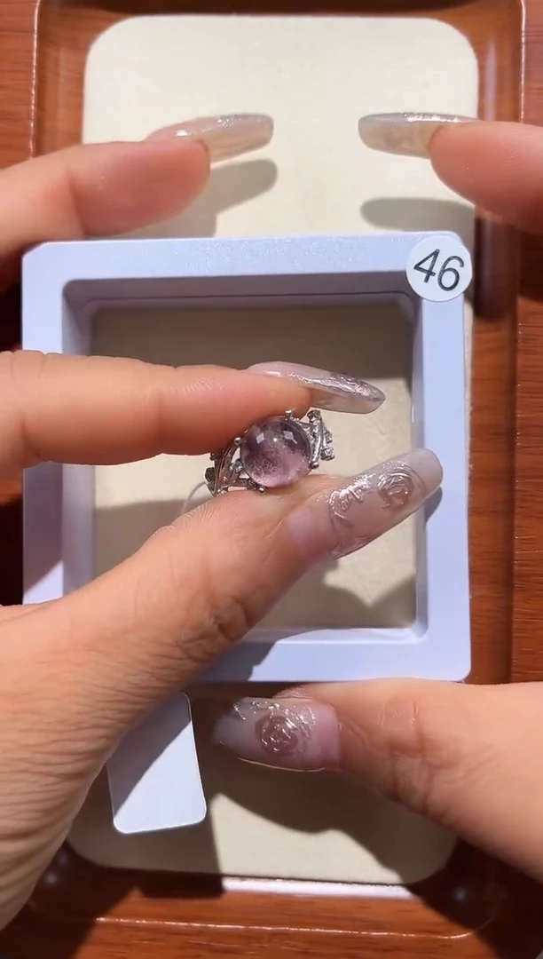 银S925镶嵌戒指水晶?**运定制