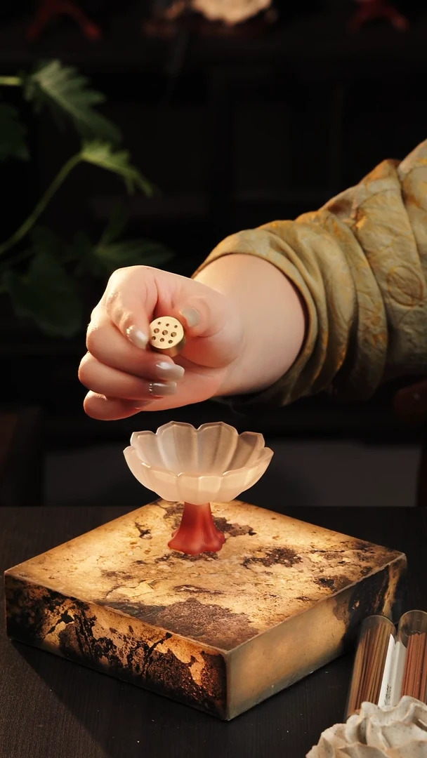 烛也琉璃莲花香插