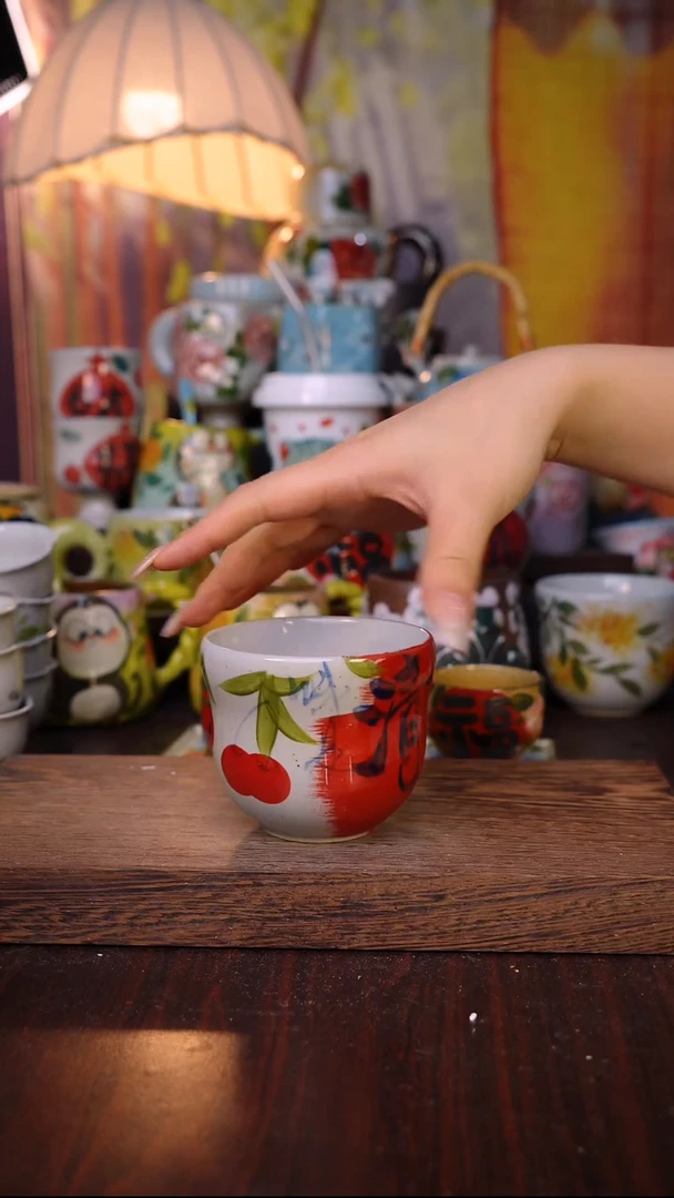 杯子陶泥垚手作 景德镇手工手绘陶瓷器物