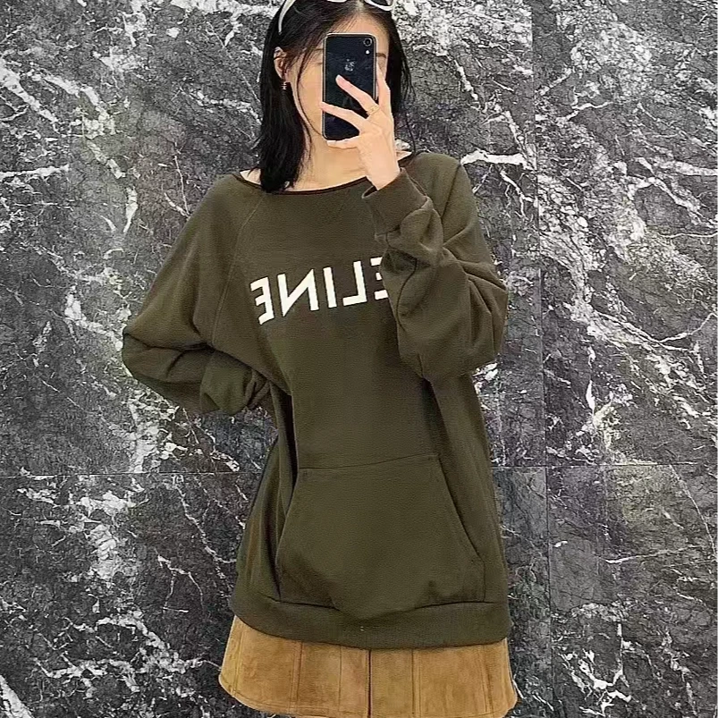 99新 Celine/思琳 Celine 军绿色 卫衣 M码 A6122