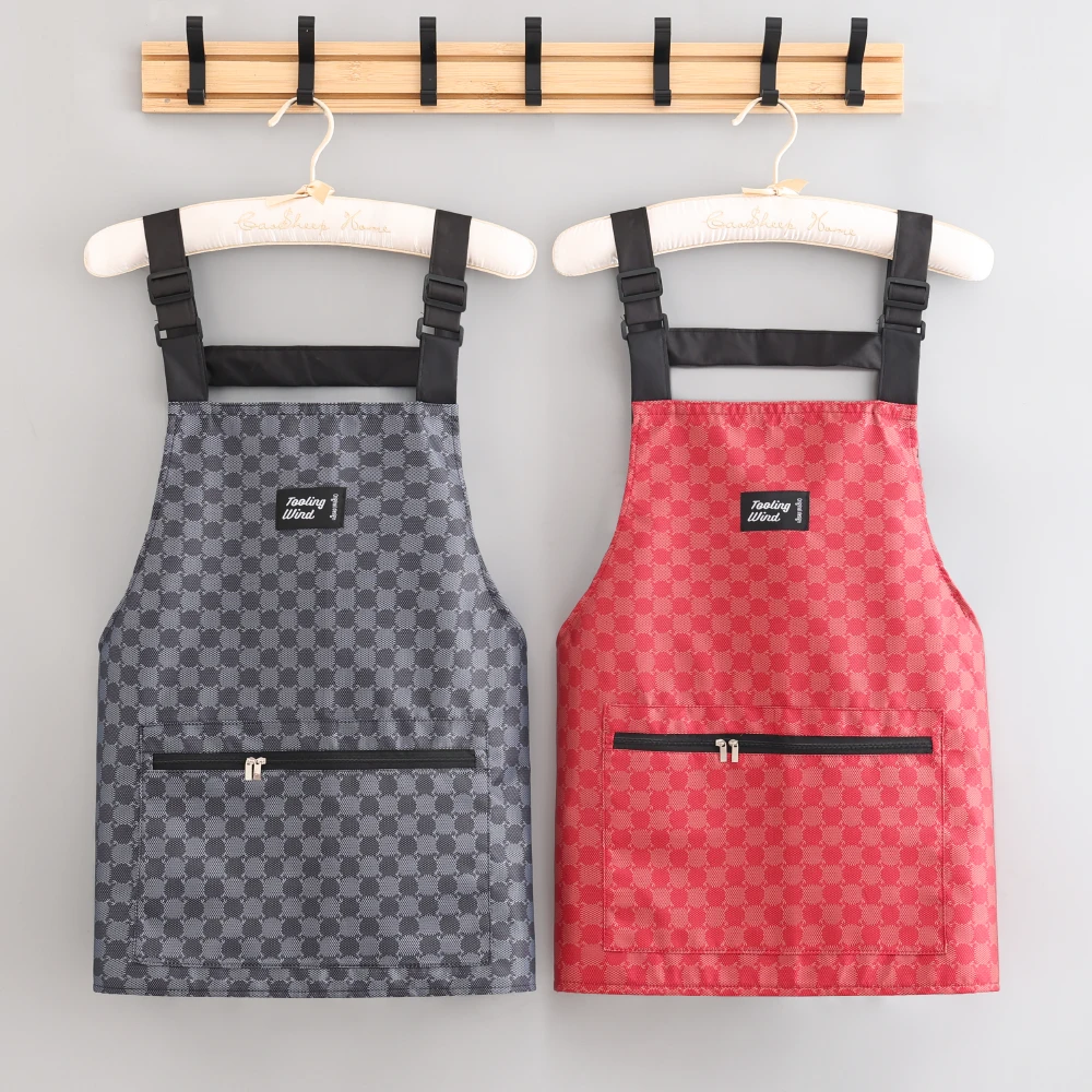 25年无袖可调节家用做饭围裙舒适透气防泼水工作服成人餐饮罩衣