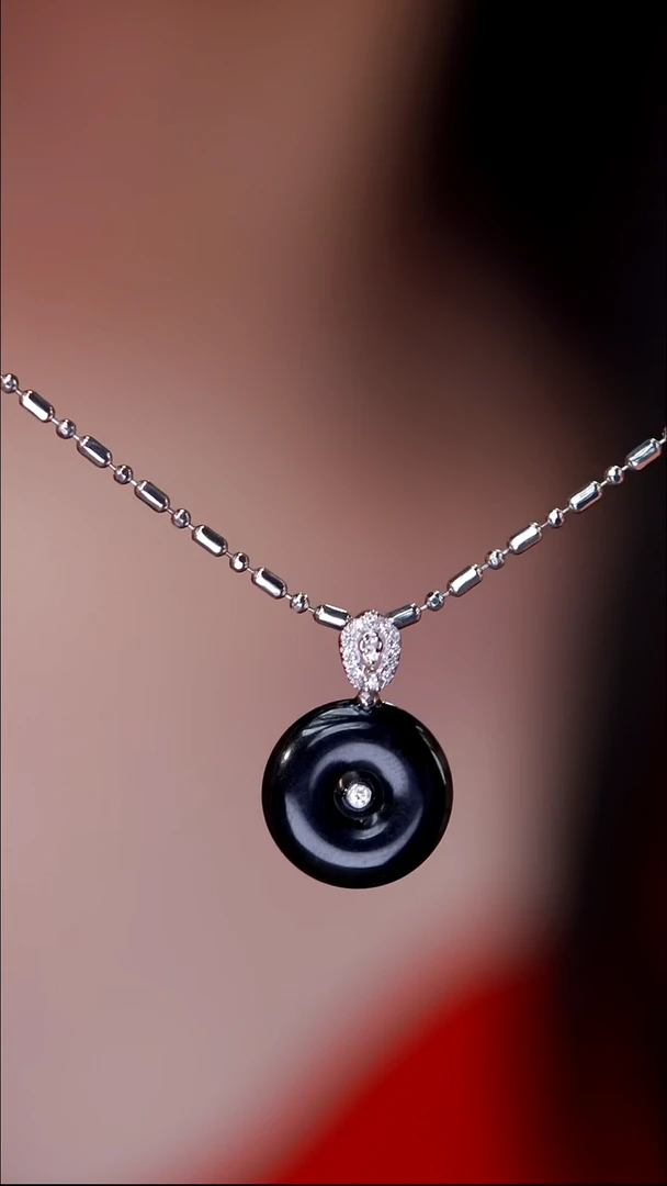 吊坠(不含链)18K金镶嵌翡翠59