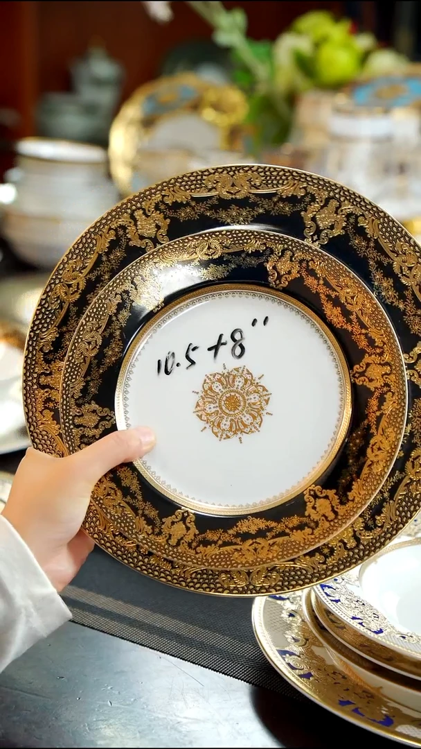 36%以上骨粉骨瓷10.5英寸平盘+8英寸平盘  1套