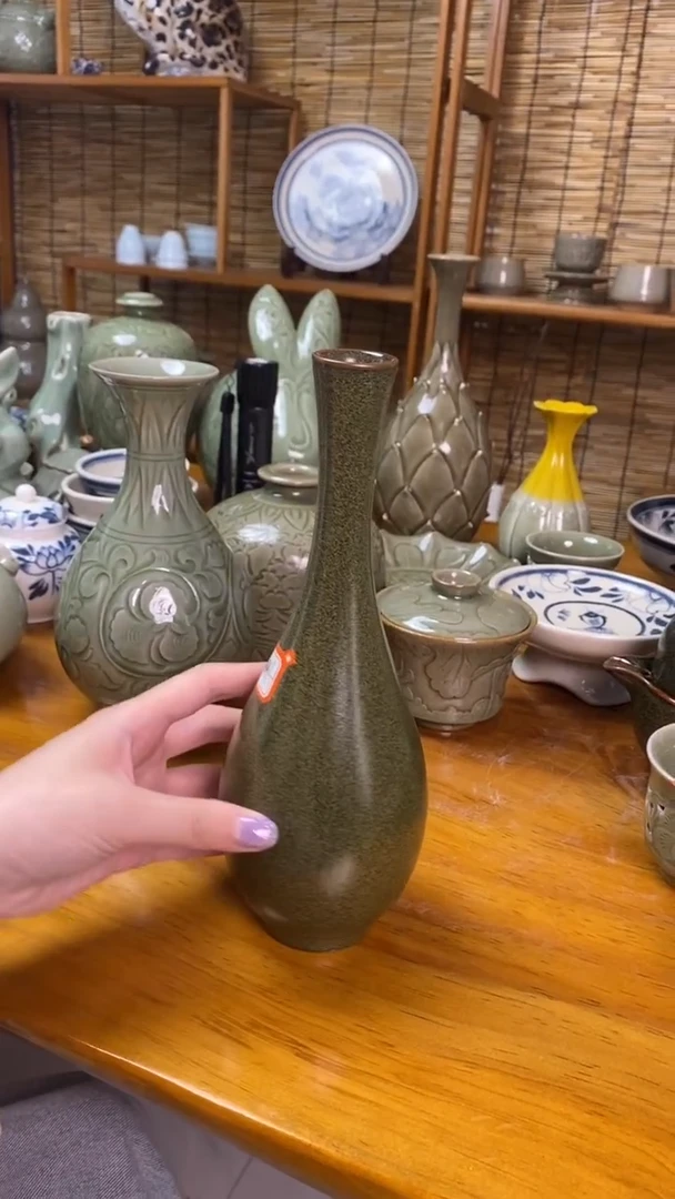瓶茶叶末釉净瓶花瓶