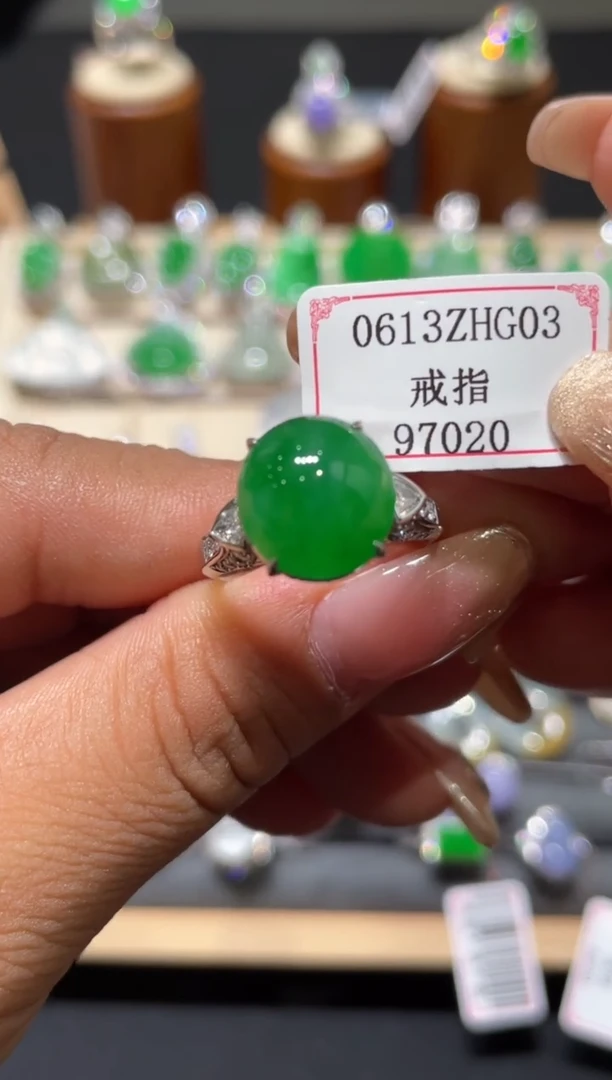 翡翠戒指18K金镶嵌0613ZHG03