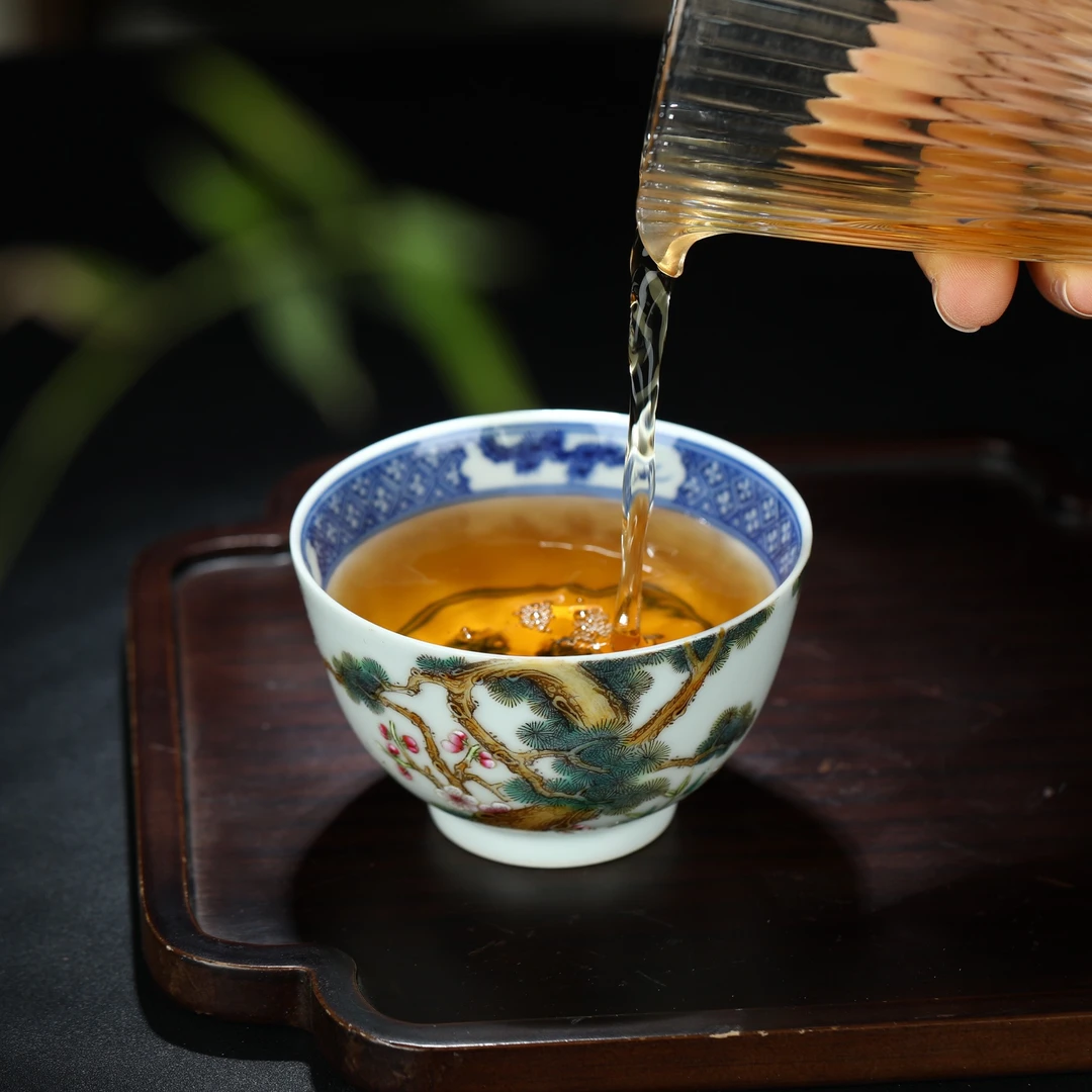 旬祥唐《岁寒三友》纯手工手绘陶瓷主人杯（旬祥唐芙琼款）配证书礼盒