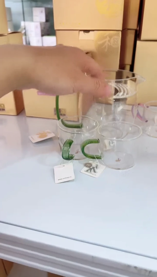 禾器澄然月牙款湖绿色加清尚对杯湖绿色