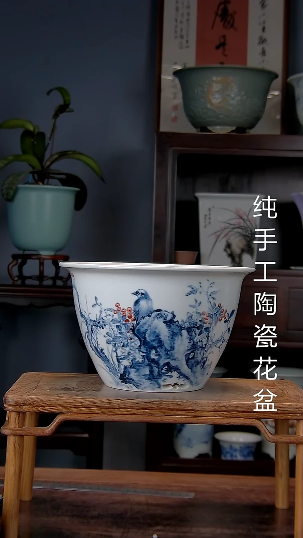 景德镇手工陶瓷花盆