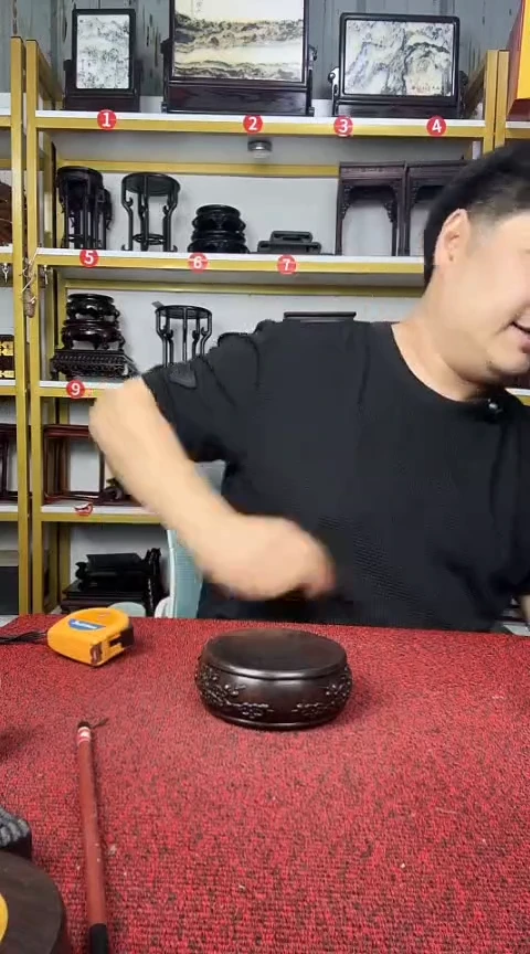 木非洲黑檀鼓形底座