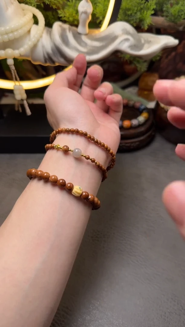 手串库克未镶嵌库克小而精和田圆珠双圈